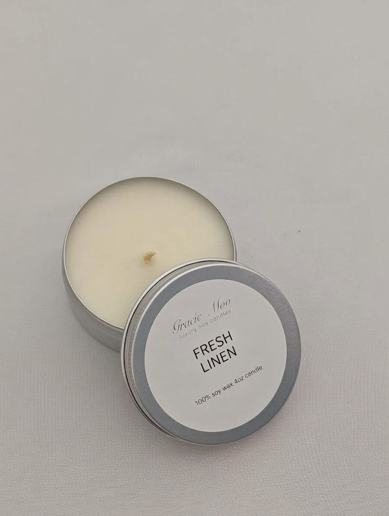 Fresh Linen 4 oz Travel Tin